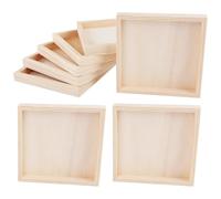 ARTIBETTER 8pcs Wooden Puzzle Sorting Trays Set 12.3x12.3cm Unfinished Wood Jigsaw Puzzle Trays and Blocks Storage Suitable for Assembly and Craft Painting