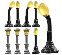 Artibetter 9pcs Miniature Glow in The Dark Street Lamp Set, Resin Micro Landscape Decorative Mini House Street Lights for Garden and Model Train Scenery