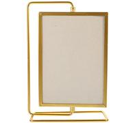 Artibetter A4 Picture Frame Metal Picture Frames Rotating Photo Frame Pictures Photos Display Rustic Two-sided Farmhouse Tabletop Painting Frame for Wedding Family Golden Vintage Decor