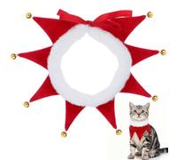 Artibetter Adjustable Christmas Pet Collar with Festive Bells for Cats and Dogs, Comfortable Polyester Material, for Christmas Holiday Parties and New Year's Celebrations