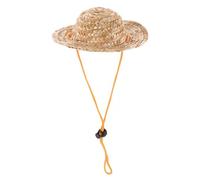 ARTIBETTER Adjustable Hat for Cats and Puppies with Elastic Chin Strap Khaki Bucket Style Sun Hat for Garden and Beach and Comfortable Fit