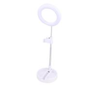 ARTIBETTER Adjustable LED Desktop Makeup Ring Light with One-piece Phone Holder Multifunctional Beauty Lamp for Live Streaming Video Selfie and Photography White
