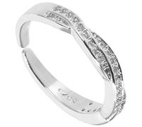 Artibetter Adjustable Minimalist Women Zircon Feeling with for Smooth Simple Design, Silver Open Band Cubic Zirconia Jewelry and Working and Shopping