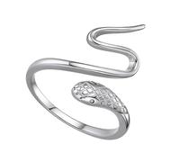 Artibetter Adjustable Silver Ring with Winding Snake Design, Creative Hip-hop Style Fine Polishing, Chic and Stylish Party Jewelry for Women