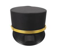 Artibetter Adult Train Driver Hat Black Soft Material Classic Style Conductor Cap for Railway Staff Dress