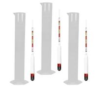 Artibetter Alcohol Hydrometer Glass and Plastic 3 Sets Fermentation Measuring Triple Scale Liquid Density and Specific Hydrometer for Home Beer Wine Making