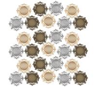 Artibetter Alloy Bezel Pendant Trays for Necklace Making 30pcs DIY Crafts | Deep Tray Base, Rounded Edges and Corners, Compatible with Jump Rings, Photo Keepsake Making