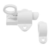 Artibetter Aluminium Alloy Automatic Spring Flush Bolt Solid Door and Window Slide Lock White French Door Bolt with Push-Window Latch for Bathroom