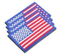 Artibetter American Flag Embroidered Hook and Material Iron on Patches 4pcs with Patriotic Design, Easy to Attach and Remove for Clothes and Caps for Applications