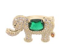 ARTIBETTER Animal Lapel Brooch Elephant Pin with Sparkly Cubic Zirconia, Copper Material Miniature Jewelry for Jackets, Scarves, and Wedding Events