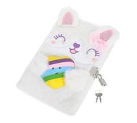Artibetter Animal Plush Journal with Lock Cartoon Fluffy Diary for Lightweight and Portable Writing Notebook Secure Lock for Privacy for Daily Writing and Drawing