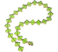 Artibetter Artificial Crystal Beads for Stringing Green 28pcs with Hole Wear-Resistant Four-Leaf Pendant Charms for Necklace and Bracelet Making, for Crafts and DIY Jewellery Projects