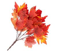 Artibetter Artificial Maple Leaves Stems Orange Plastic Fall Fake Leaf Branch for Home Decor with No Need Water and Easier to Clean Features, for Parties and Dances Decoration