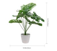 Artibetter Artificial Monstera Plant Pot with White Turtle Leaf Design, Faux Greenery for Indoor Home Decor, Artificial Potted Monstera Palm Plant Suitable for Office, Living Room,