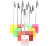 Artibetter Assorted Photo Holders with Resin and Metal Material 10pcs Easy to Use Desktop Picture Clips Keeps Upright Random Color for Memo Display and Photo Display