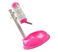 ARTIBETTER Automatic Pet Feeder with Water Dispenser and Food Holder Height Dog Waterer Bowl in Rose Red PP PVC Material Clean Ball Spout for Cats and Dogs