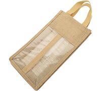 Artibetter Bag Pvc Linen Bottle 2-divided Wine, Window Reusable with and Rustic Tote for Bottles, Sturdy Material Suitable for Christmas Beer Visits