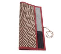 Artibetter Bamboo Roll-Up Brush Organizer for Artists Portable Pencil Storage Bag for Painting and Calligraphy Wooden Art Tool Holder Multiple Compartments