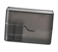Artibetter Black Plastic Makeup Storage Box with Lid, Sturdy Desktop Organising Case with Storage Room, Simple and Creative Cosmetic Holder for Dressing Table and Bathroom