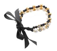 Artibetter Black Synthetic Material Pet Collar for Dogs and Pets with Lightweight Design and Fashionable Style, Suitable for Daily Use and Competitions, Lovely Decoration Necklace