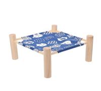 Artibetter Blue Hamster Elevated Bed with Sturdy Synthetic Material and Breathable Hammock Design, Simple Stylish Pet Sleeping Bed for Cats and Hamsters at Home
