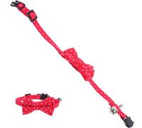 Artibetter Bow Tie Collar and Anti-lost Design Red Adjustable Pet Cotton with Bell, Breathable for Pet Parties and Special Days for Suitable for Dogs and Cats