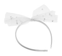 Artibetter Bowknot Headband Providing Prolonged Comfort and Women White a Fashionable Touch with Elegant Tulle Mesh Design for Holiday Celebrations Bridal Hair Accessories