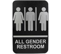 Artibetter Braille Restroom Sign for Gender Bathroom with Easy to Fix Abs Material, Not Easily Crack Or Break, Suitable for Offices and Businesses