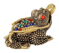 Artibetter Brass Money Frog Statue Feng Shui Three Legged Wealth Toad Golden Chinese Chan Chu Figurine Good Luck Chanchu Lucky Car Decor 2024 New Year Gift