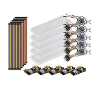 Artibetter Breadboard Set for School and DIY Making Electronics Projects and 65 Jumper Wires with Power Supply Module 830-point Breadboard Compatible with 5v Portable Design
