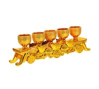 Artibetter Buddhist Temple Offering Cup Set Golden Retro Worship