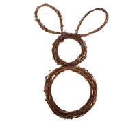 ARTIBETTER Bunny Shaped Rattan Wreath Small 35x15cm Handmade Rabbit Vine Garland Easter Party Front Door Lawn Decor