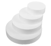Artibetter Cake Dummies Foam Round 4-Layer Set 15Cm to 30Cm White Artificial Cake Mold for Fondant Practice and Event Display