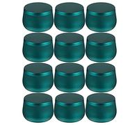 Artibetter Candy Tea Can 12Pcs 4Oz Airtight Round Tinplate Storage Jars Green Metal Containers for Candy Tea Jewelry Beads Crafts