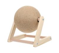 Artibetter Cat Scratcher Ball-shaped for Cats with Synthetic Material in Khaki Colour, Providing Comforting and Decorative Features for Indoor Play and Claw Grinding