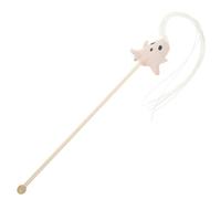Artibetter Cat Teaser Wand Kitten Teaser Interactive Self-play Plush and Wood Cat Halloween Ghost Pattern