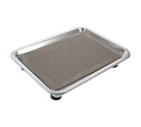 ARTIBETTER Cat Water Fountain Spill Tray 14x10.5in Stainless Steel Leak Proof Raised Edge Drip Tray with Non Slip Feet and Microridged Surface for Bowls and Cat Water Fountains Splash
