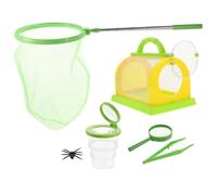 ARTIBETTER Catcher Kit 5pcs Set with Magnifying Glass and Grabber, Outdoor Explorer Nature Observation Box for Boys and Age 3-5, Green