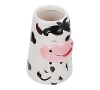 ARTIBETTER Ceramic Hamster Drinking Bottle Stand Milk Cow Pattern Stable Water Kettle Holder for Hamsters and Rabbits Pet Water Bottle Bracket for Small Animals