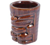 Artibetter Ceramic Small Tiki Mug 50ml Drinking Cup Smooth Touching Feeling and Light Weight for Home and Party Use Novelty Cocktail Tiki Glass