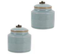 Artibetter Ceramic Storage Jars Large Capacity Containers with Sealed Cover Design 2pcs Easy to Store for Food Materials and Honey for Cafes and Supermarkets