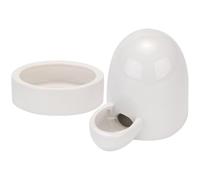 Artibetter Chicken Drinker and Feeder Bowl Ceramic Set for Poultry Farming Quail Parrot Pigeon Chick Water Dispenser