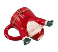 Artibetter Christmas Hand-Painted Ceramic Santa Claus Mug Upside-Down Embossed Design Festive Holiday Coffee Cup for Tea, Latte, and Hot Cocoa Seasonal Christmas Decor