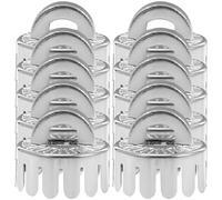 Artibetter Christmas Ornament Caps 10pcs Plastic Christmas Baubles Ball Pendant Hanger End Caps for Christmas Tree DIY Decorations Silver 2.5cm