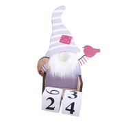 ARTIBETTER Christmas Wooden Faceless Doll 3D Perpetual Desktop Calendar White Xmas Wood Month Date Display Tabletop Calendar for Home and Office