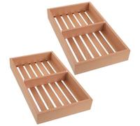 Artibetter Cigar Tray Humidor Box Accessory and Bottom Ventilation Gaps with Adjustable Dividers Spanish Cedar 2pcs Natural Wood Grain for Easy Access and Humidity Control in Cigar Storage