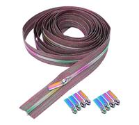 Artibetter Colorful Teeth Rainbow Nylon Coil Zippers 5 Yards with 10pcs Sliders for DIY Sewing Tailor Craft Bags