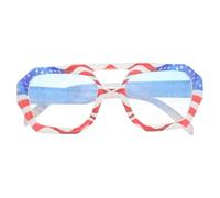 Artibetter Comfortable Unique Irregular Shape and Square Patterned Frame American Flag Sunglasses with Double Bridge Design and Sturdy PC Material for Patriotic Events for 4th of July