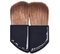 Artibetter Compact 2Pcs Makeup Brush Set with Horn Handle and Dense Natural Horse Hair, Suitable for Blush and Foundation Application during Travel and Outdoor Use