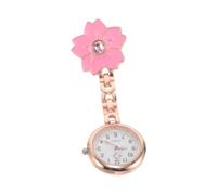 Artibetter Compact Nursing Fob Watch with Flower Engraving, Quartz Movement and Secure Closure, Small Analog Pocket Size for Hospital and Emergency Use